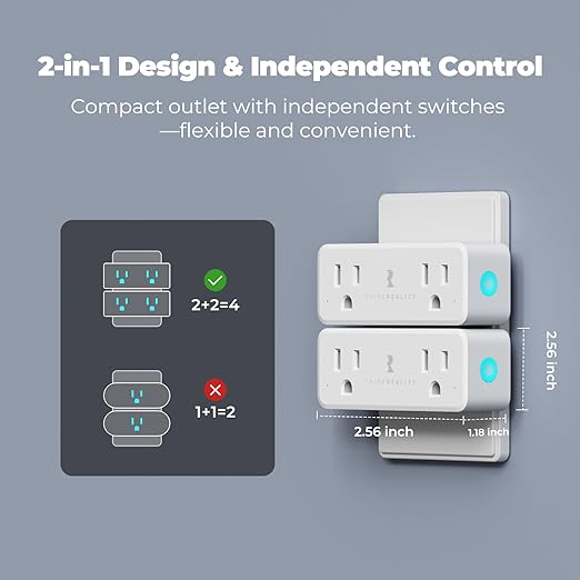 THIRDREALITY Smart Dual Plug, Zigbee 2-in-1 Smart Outlet - Image 3