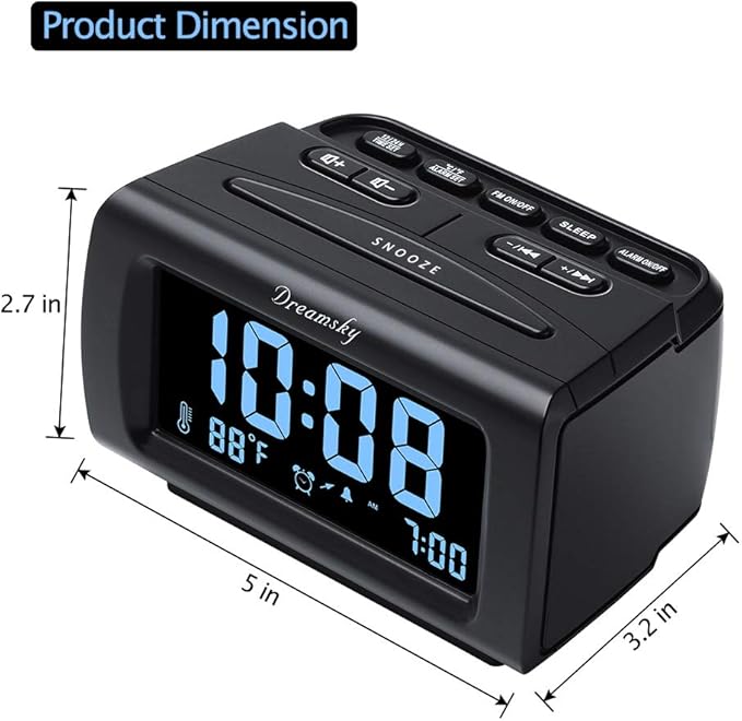 DreamSky Alarm Clock Radios for Bedrooms - Image 6