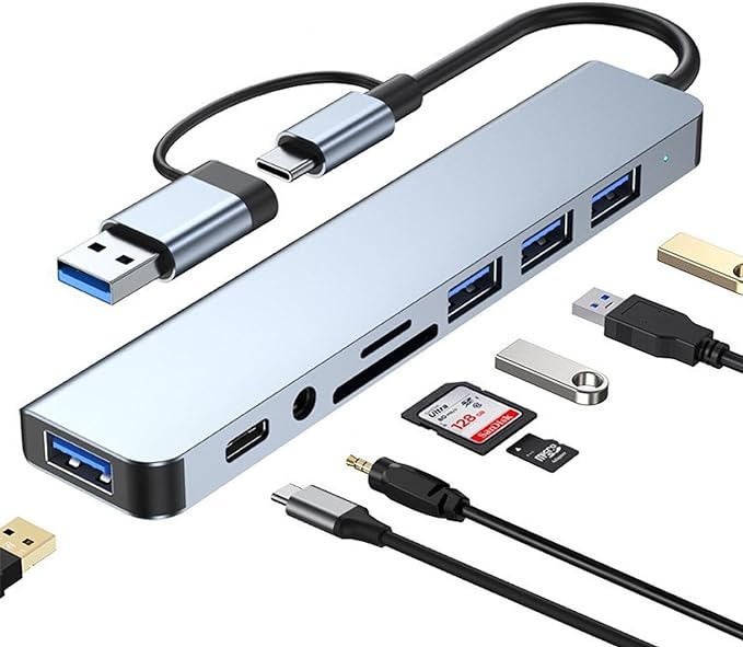 USB C Hub USB Hub 3.0, VIENON Aluminum 8 in 1 USB Extender by vienon
