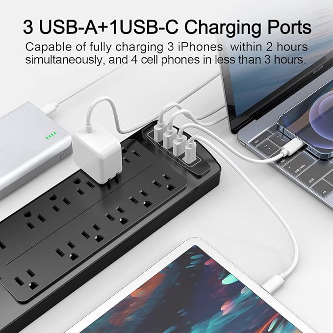 Power Strip, ALESTOR Surge Protector - Image 3
