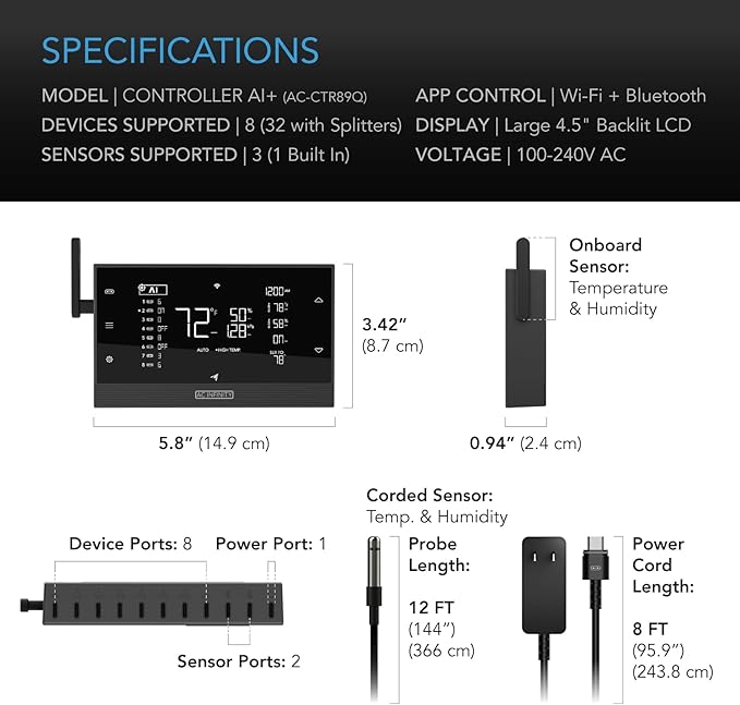 AC Infinity Controller AI+ Environmental Controller, Dynamic AI Controls Grow - Image 7