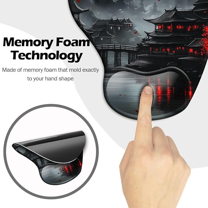 Ergonomic Mouse Pad with Wrist Rest, Gaming Mouse Pad with Wrist Support - Image 4