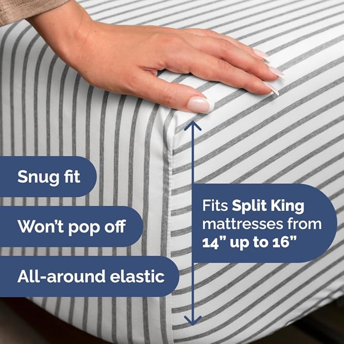 Split Head King Sheet Set – 4 Piece Flex Split Top King Sheets - Image 4