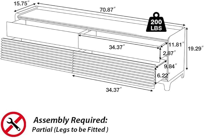 POVISON Fully-Assembled Mid Century Glossy Sintered Stone Tabletop TV Stand - Image 6
