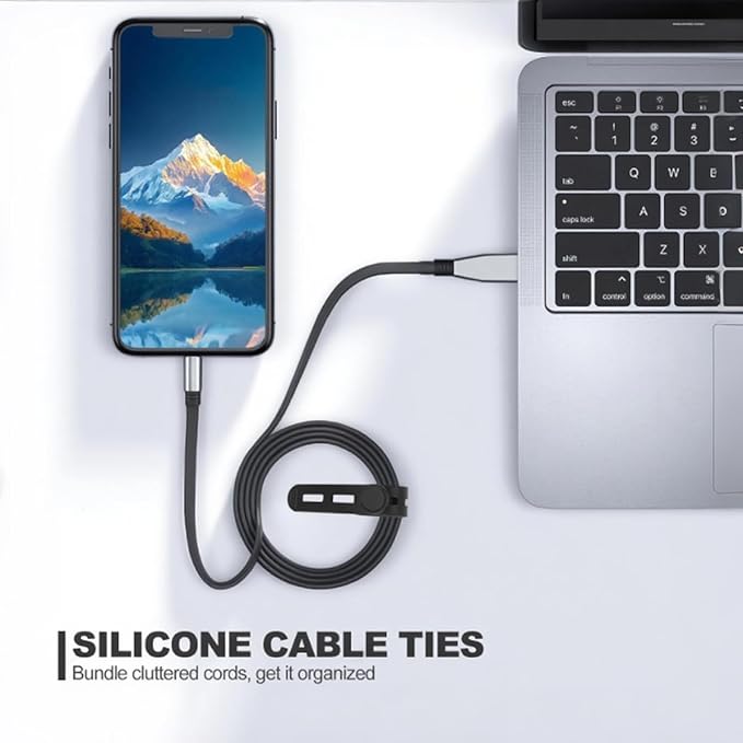 15 Pcs Cable Ties ，Silicone Cable Ties, Reusable Cord Organizer - Image 7