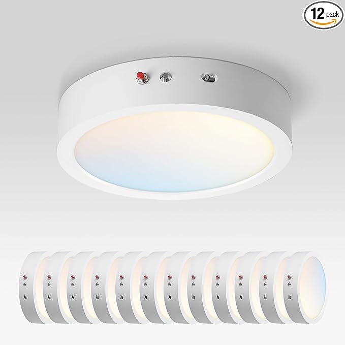 ASD LED 9" Round Flush Mount Ceiling Light Fixture, Low Profile Surface by ASDLightingCorporation