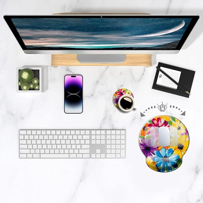 Ergonomic Mouse Pad with Wrist Support, Mouse Pad with Wrist Rest and Coaster - Image 3