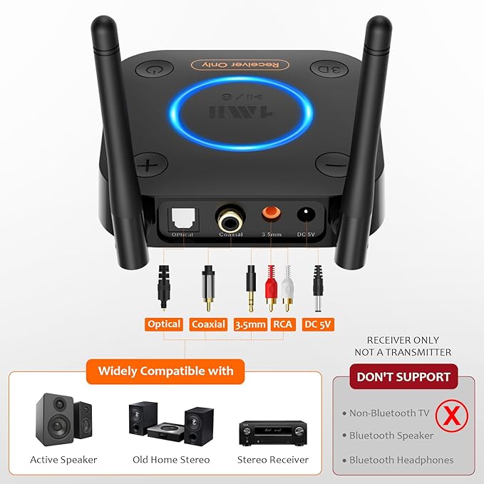1Mii B06Pro Long Range Bluetooth Receiver, HiFi Wireless Audio Adapter - Image 5