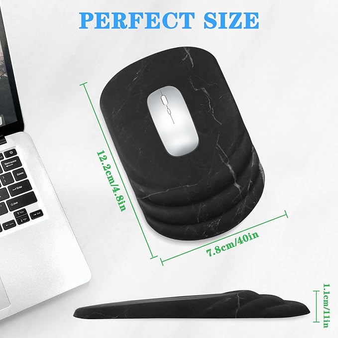 Mouse Pad Wrist Wrist Rest, Comfortable Memory Foam Wrist Rest, Non-Slip PU Base - Image 6