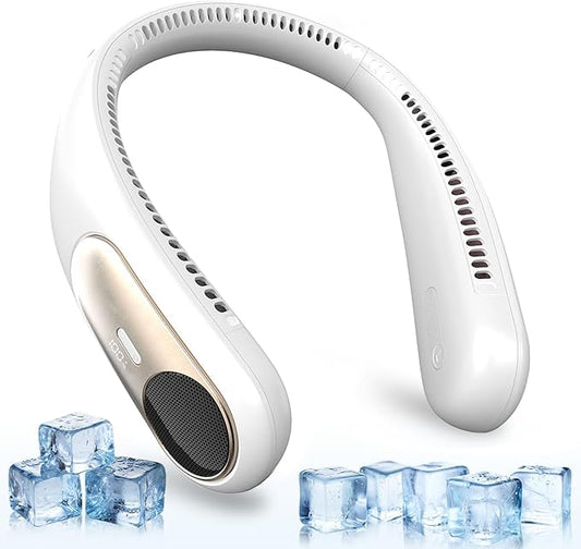 Portable Neck Fan, Personal Wearable Bladeless Fan, LED Display, 6000mAh USB by Unknown