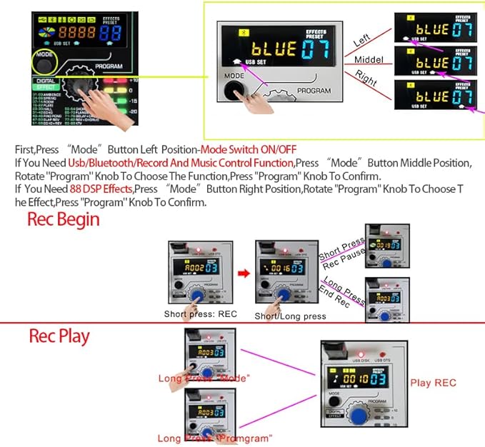 4 Channel Audio Mixer With Effects 88 Dsp Mixer Mixing Board Usb Interface - Image 7