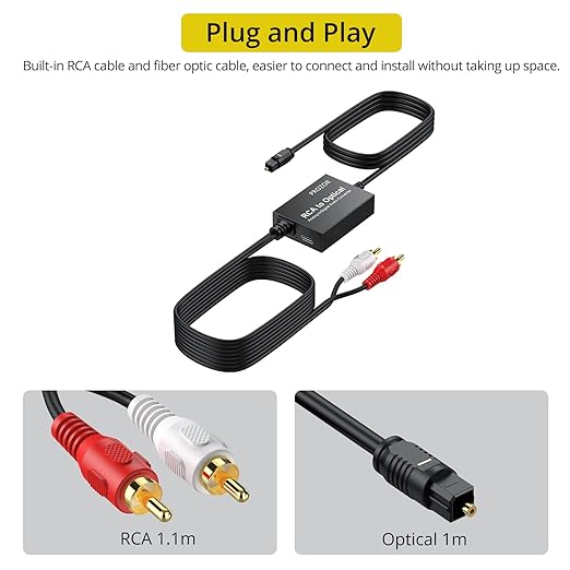PROZOR Analog to Digital Audio Converter, RCA to Optical Audio Converter - Image 3