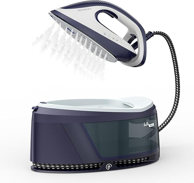 IRONDAY Steam Iron for Clothes, 1500W Professional Steam Station, 67.62oz Water by IRONDAY