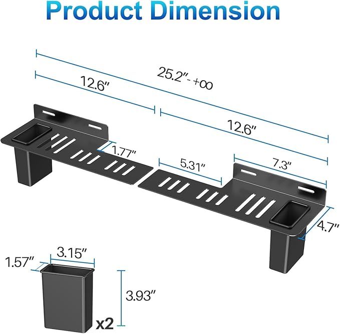 BYMECOST Heavy-Duty Steel Soundbar Mount Under TV - Image 7