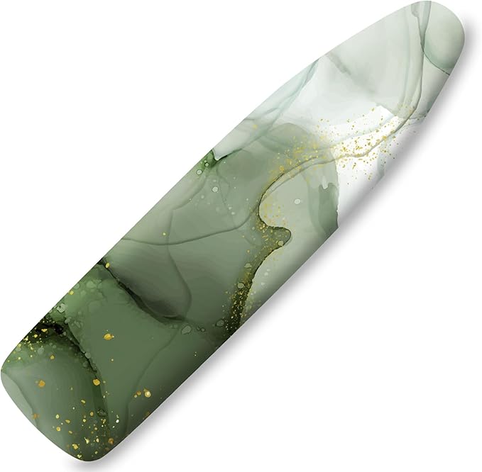 Extra Thick Ironing Board Cover and Pad, Sage Green Marble 15x54 Ironing Board by Cliduli