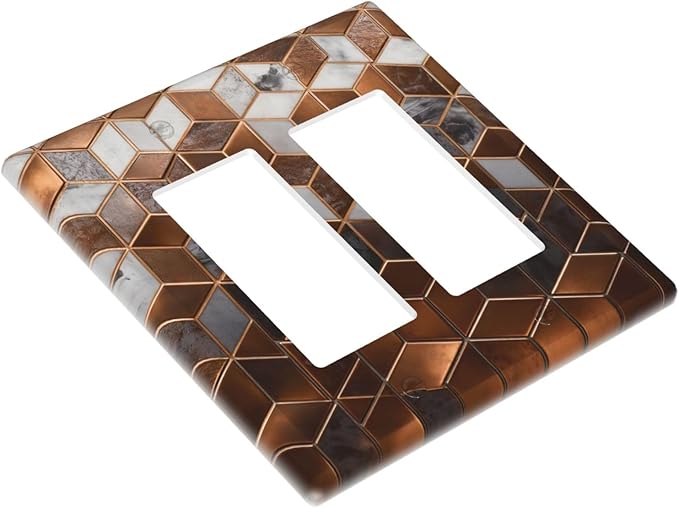 Bvtewkhz Brown Abstract Luxury Modern Geometric Cubic Marble 2 Gang Double - Image 3