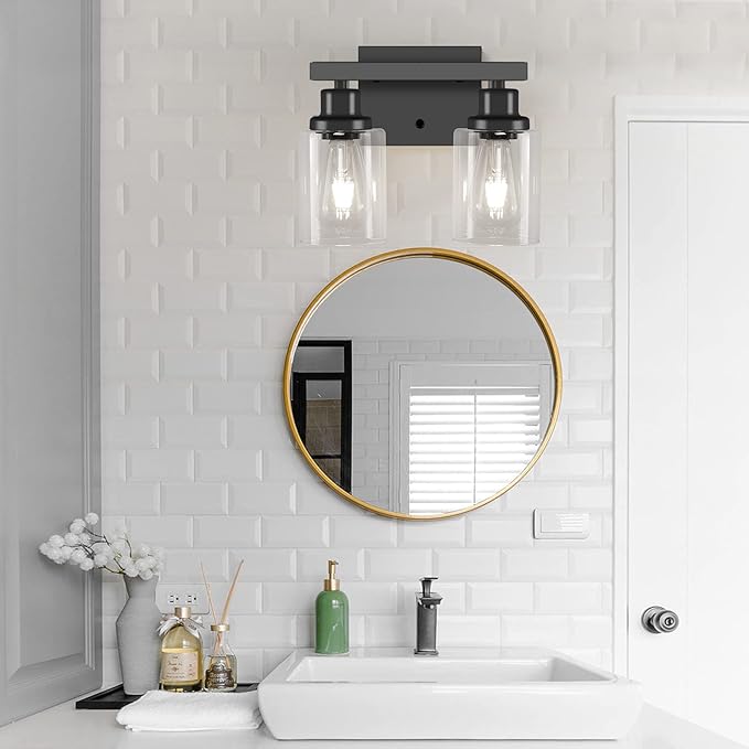 DIKAIDA Bathroom Vanity Light, 2-Light Modern Matte Wall Sconce Lighting - Image 3