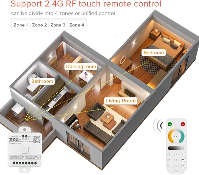 BTF-LIGHTING SP530E WiFi Alexa Bluetooth Controller 4 Zones 2.4GHz RF RB2 - Image 3