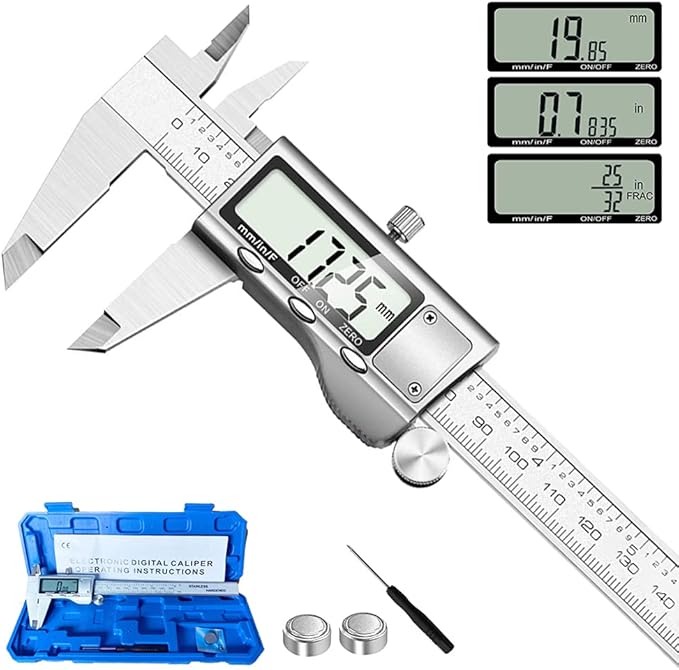 Digital Caliper Measuring Tool, Stainless Steel Vernier Caliper Digital by Jiavarry