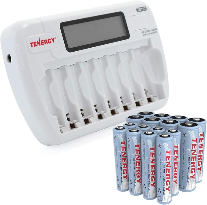 Tenergy AA/AAA Rechargeable Battery and Charger Combo TN162 by Tenergy