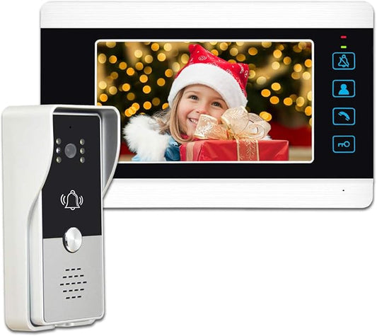 AMOCAM Video Doorbell Intercom System, 7 Inches Alloy Panel Monitor HD Camera by AMOCAM