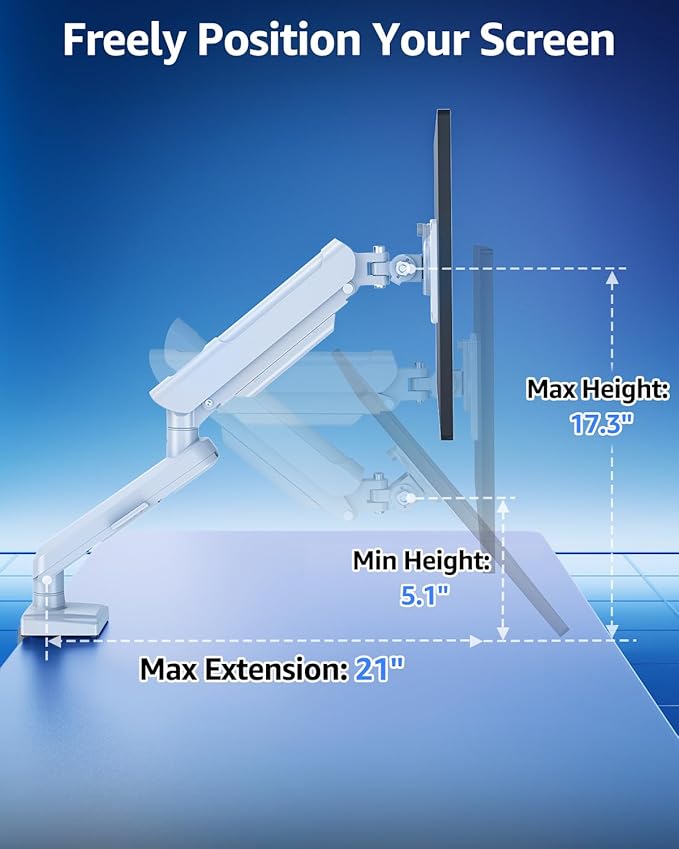 Single Monitor Mount for 32 27 24 22 inch Screen, Monitor Arm Holds 4.4-22 lbs - Image 4