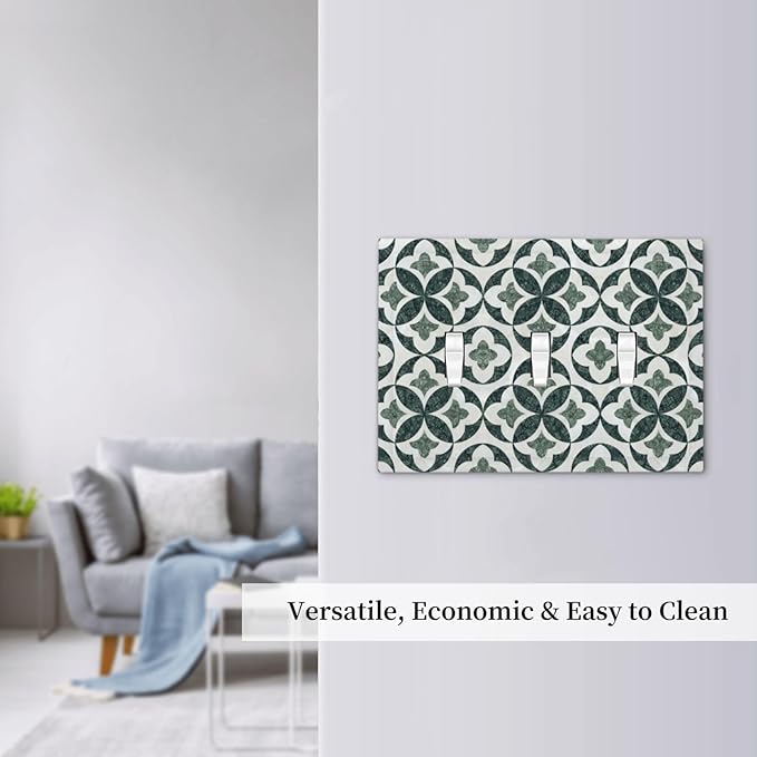 Bvtewkhz Green Luxury Modern Cubic Marble 3 Gang Triple Toggle Decorative Light - Image 6