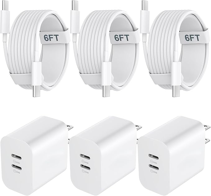 Phone 17 16/15 Pro Max Charger Fast Charging, 20W Dual Port USB C Fast Wall by Auorld