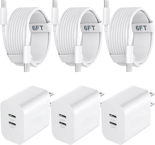Phone 17 16/15 Pro Max Charger Fast Charging, 20W Dual Port USB C Fast Wall by Auorld