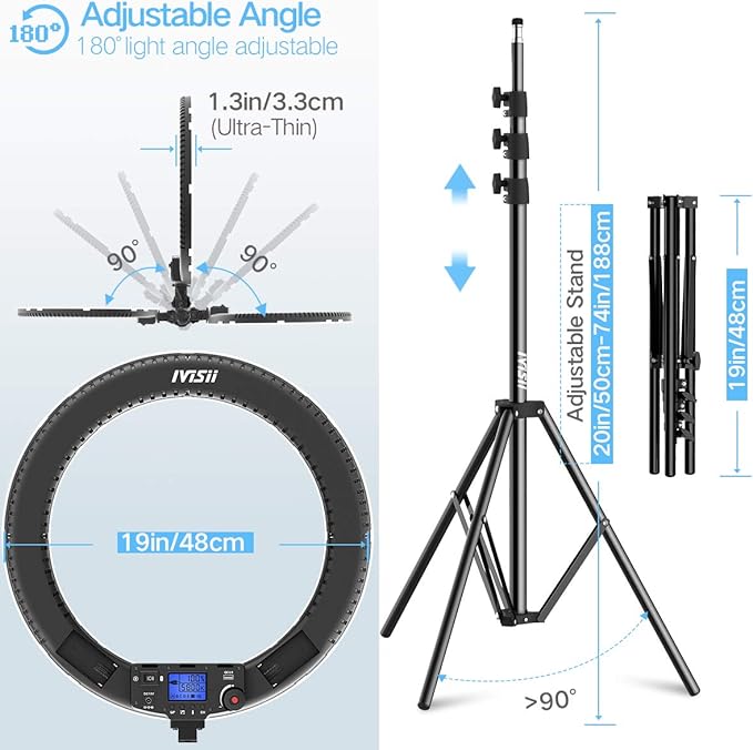 IVISII 19 inch Ring Light with Remote Controller and Stand ipad Holder - Image 7