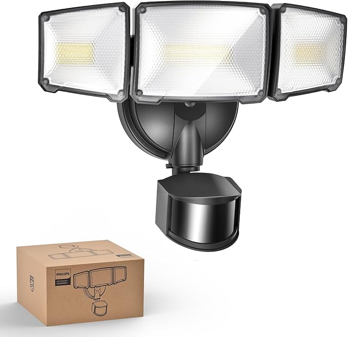 Philips 72W 7400LM LED Security Lights w/PIR Motion Sensor Outdoor, 5000K by PhilipsLightingLED