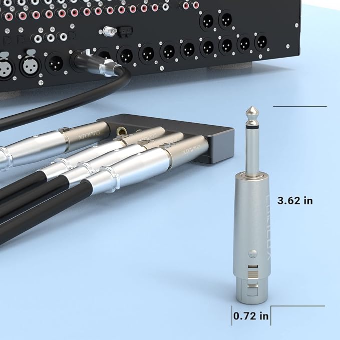 Cubilux Unbalance XLR Female to 1/4” TS Male Converter, XLR to 6.35mm TS Mono - Image 5