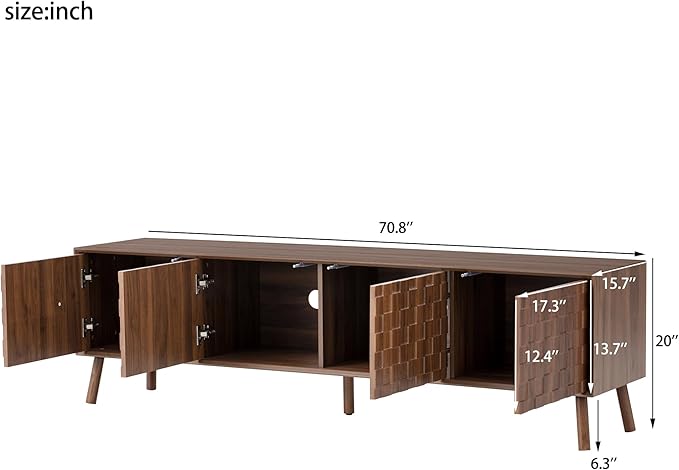 Virubi Mid-Century Modern TV Stand, Entertainment Center - Image 5