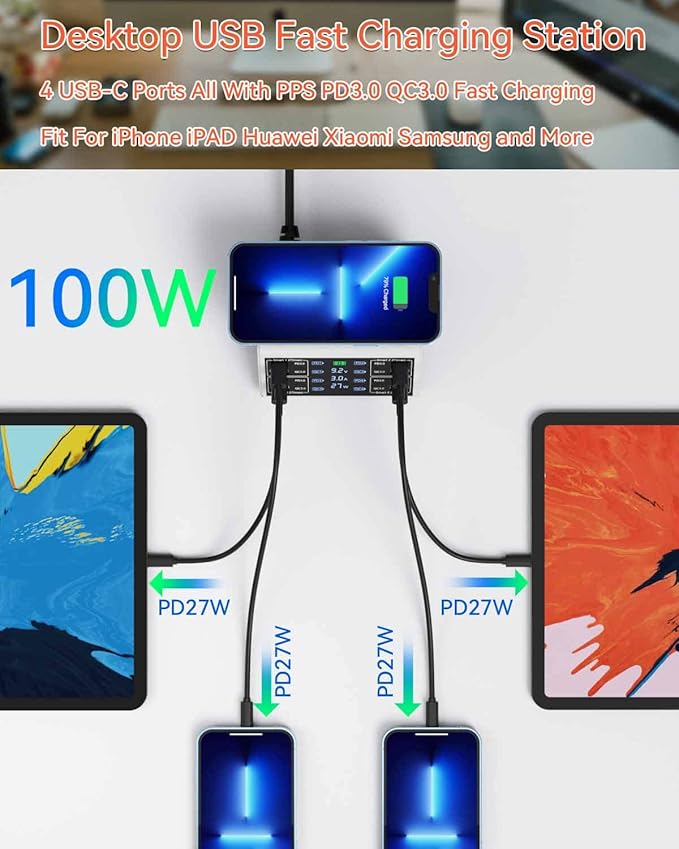USB Charging Station, 100W 8-Port Charging Station - Image 2