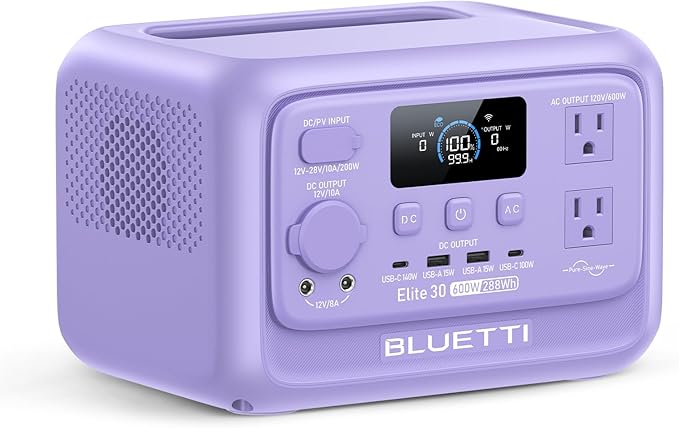 BLUETTI Elite 30 V2 Portable Power Station, 288Wh Solar Generator by BLUETTI