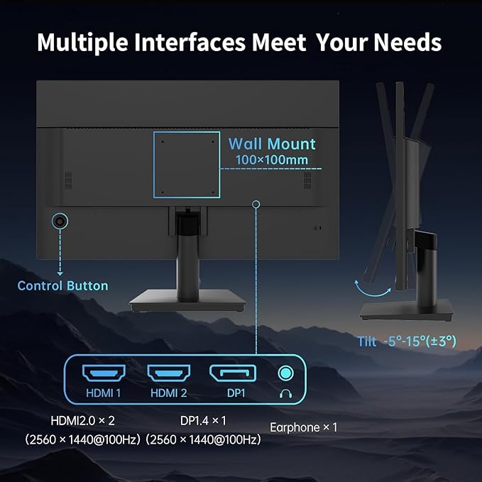KTC 27 Inch QHD 100Hz Computer Monitor - Image 7