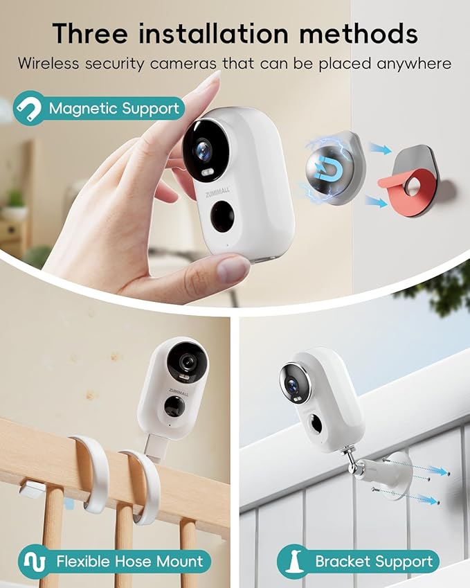 ZUMIMALL Security Cameras Wireless Outdoor, 2 Packs, 2K Cameras - Image 2