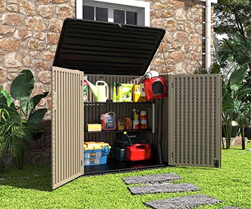 homspark storage shed weather resistance, multi-purpose outdoor storage on a desk or shelf