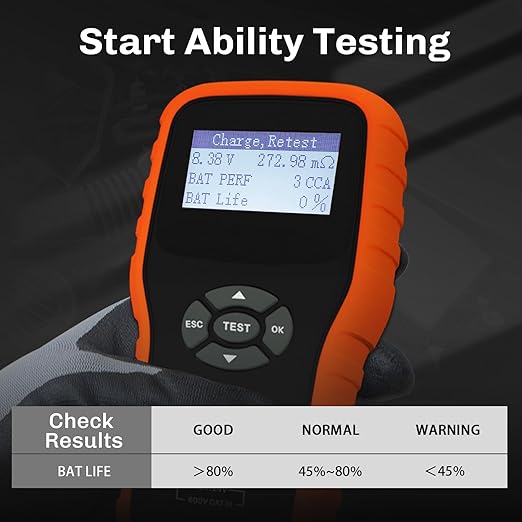 YOWEXA YW-781 Car Battery Tester 12V 24V, Automotive Battery Load Tester and - Image 6