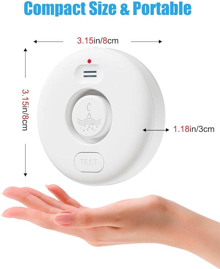 5 Pack Water Leak Alarm Detector, 120dB Loud Alert Water Sensor, IP66 Waterproof - Image 6
