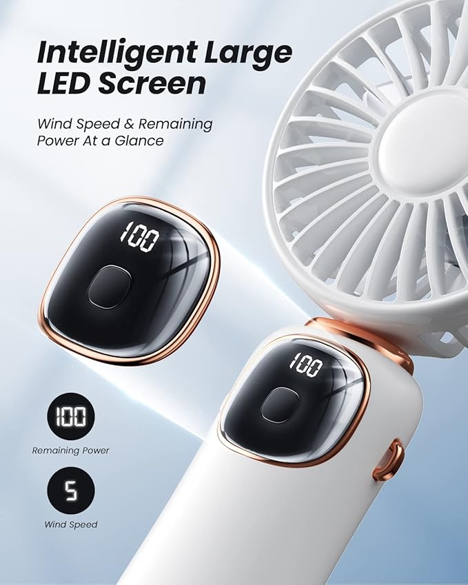 coldSky Portable Handheld Fan, 4000mAh Battery Operated 3 in 1 Multifunction - Image 3