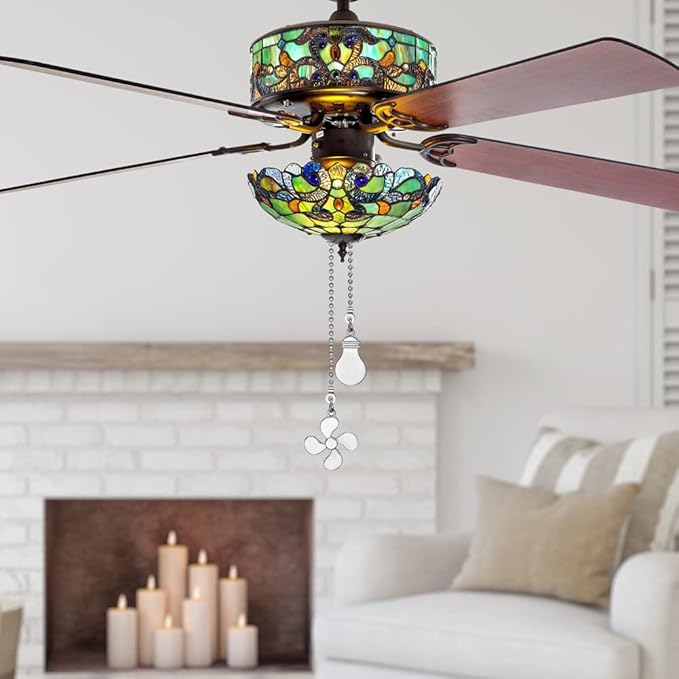 ZE-268S6- Ceiling Fan Pull Chain Set, 12 Inch Nickel, 4 Pieces Fan and Light - Image 4