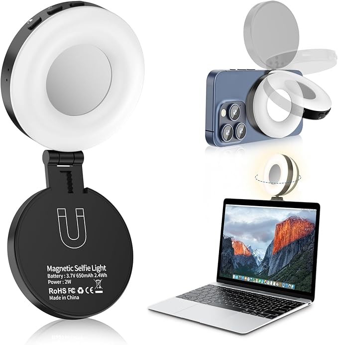 Selfie Light, Selfie Light for iPhone, Portable Phone Ring Light for Video by AiknowFoto