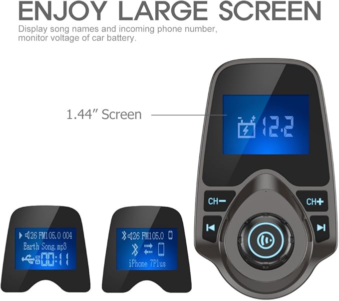 Nulaxy Bluetooth Car FM Transmitter Audio Adapter Receiver Wireless Handsfree - Image 3