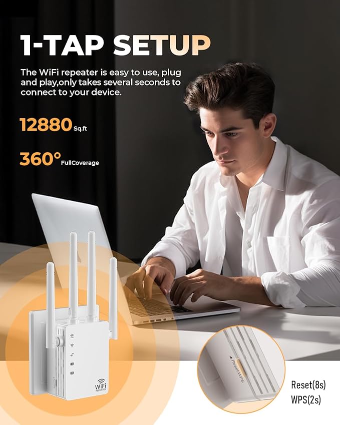 WiFi Extender, WiFi Extender Signal Booster Dual-Band Wireless Repeater - Image 2