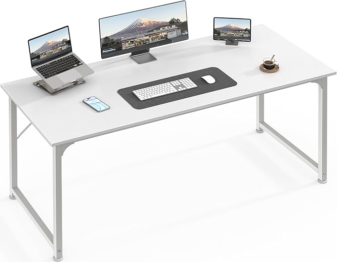 Huuger Computer Desk, 55 Inch Home Office Desk, Gaming Writing Work from Home by Huuger