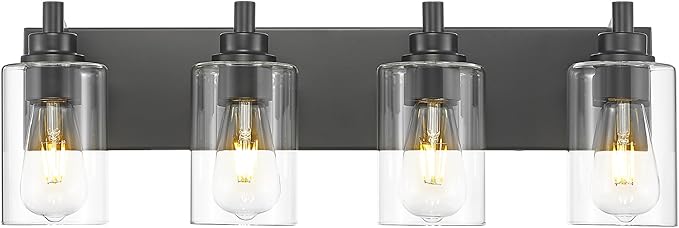 METWET 4-Light Bathroom Light Fixtures, Modern Vanity Lighting Fixtures Over by Metwet