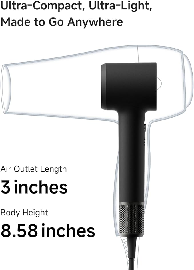 Laifen MINI Hair Dryer, Lightweight and Compact High Speed 200M Ionic Blow Dryer - Image 2