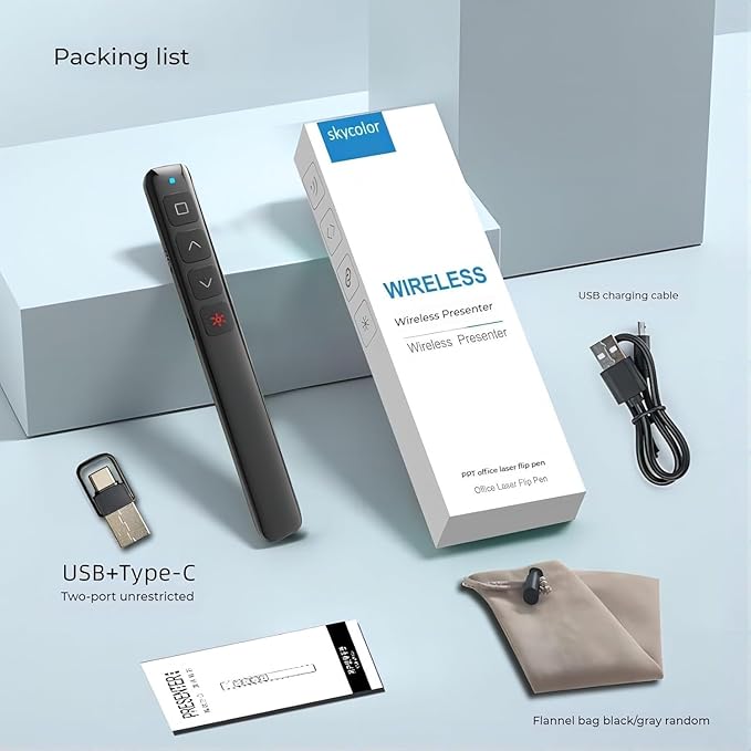 Wireless Presenter, 2.4GHz Control Presentation PPT PowerPoint Clicker - Image 7