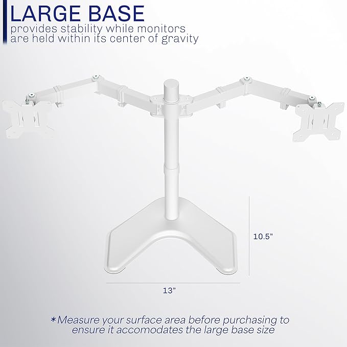 VIVO Dual LED LCD Monitor Mount, Free-Standing Desk Stand - Image 5